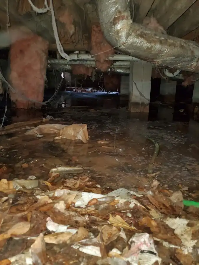Crawl space flood assessment for Commercial Water Damage Restoration in Hermon